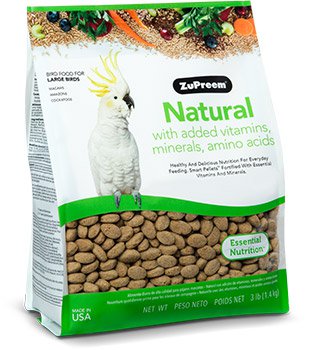 [ZU94200] Zupreem Natural Avian Diet Large Parrots 3LB / 1.36kg