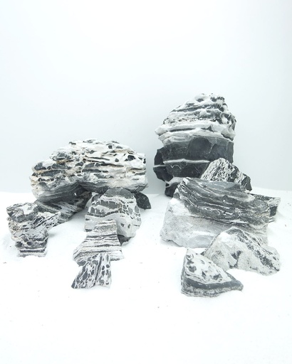 [MJDRA-1-014S] Sv Aquarium Deco Black & White Multilayer-Thin Line - Small 12-18cm Box