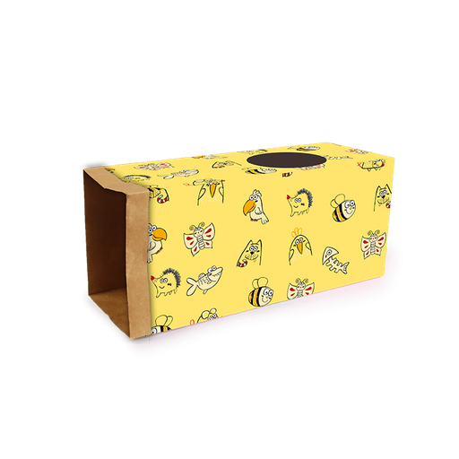 [AP2874] afp-All for Paws Catoon Kraft Paper Tunnel Yellow