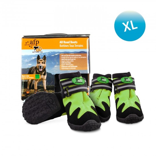 [AP8072] afp-All for Paws Outdoor Dog Shoes All Road Terrain & All Weather Protection Boots Green XL
