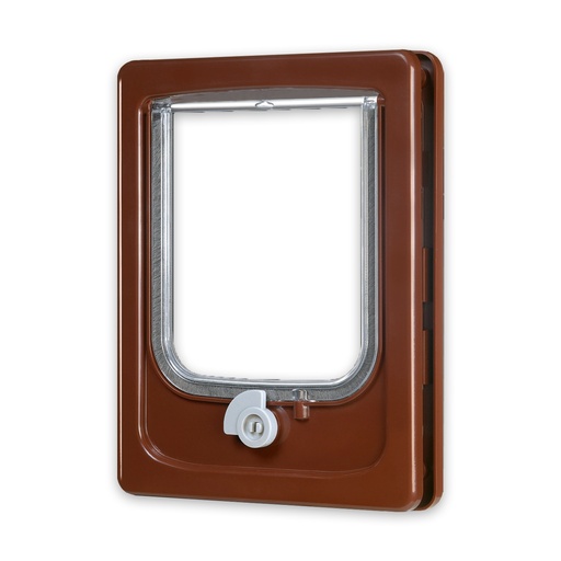 [ZL401074MAR] Zolux Cat-Flap For Wooden Door - 4 Position Brown