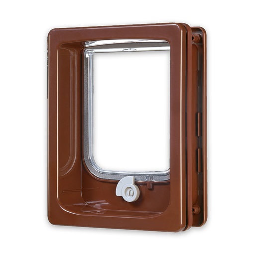 [ZL401072MAR] Zolux Cat-Flap For Wooden Door With Tunnel - Brown