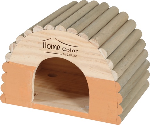 [ZL209765] Zolux Home Color Wooden House With Round Timbers - Medium/Orange