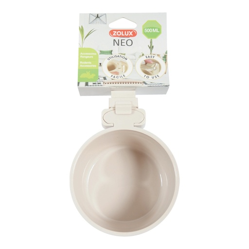 [ZL206698] Zolux Neo Rodent Cage Plastic Feeder - Beige 500ml