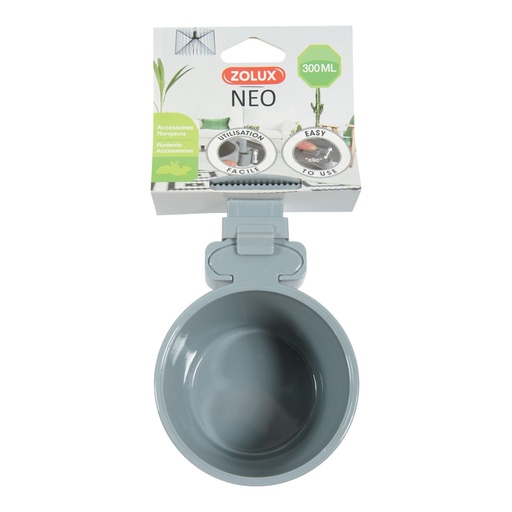 [ZL206695] Zolux Neo Rodent Cage Plastic Feeder Grey 300ml