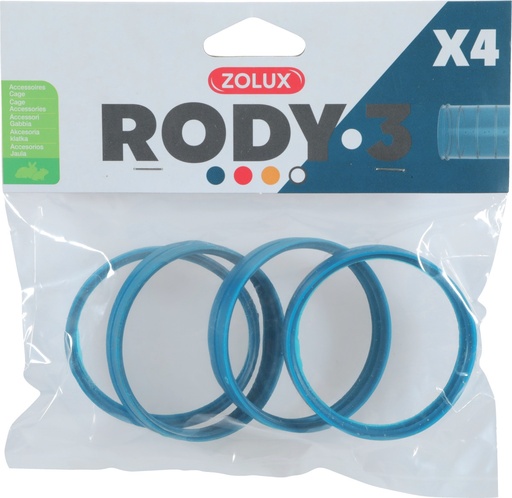 [ZL206033] Zolux 4 Connector Rings for Rody Tube Blue Dia.6cm for Rodent