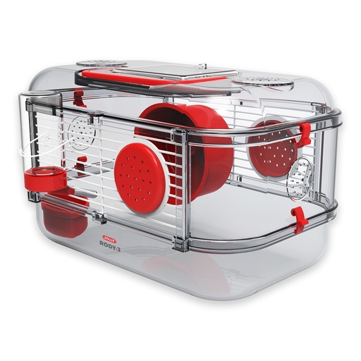 [ZL206011] Zolux Rody 3 Mini Rodent Cage Grenadine Red