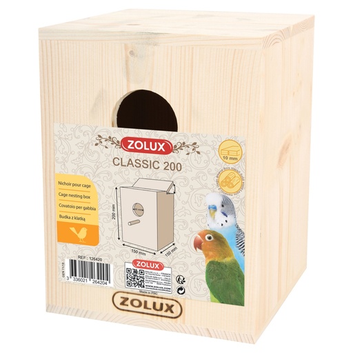 [ZL126420] Zolux Bird Nesting Box - Classic 200