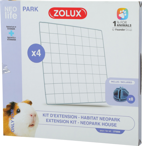 [ZL205698] Zolux Extension Kit With 4 Mesh Panels For Neolife Guinea Pig Neopark