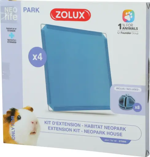 [ZL205699] Zolux Extension Kit With 4 Solid Panels For Neolife Guinea Pig Neopark