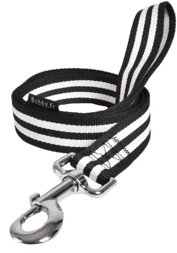 [BOLSSTRI_99_L] Bobby Leash Stripe Black Large
