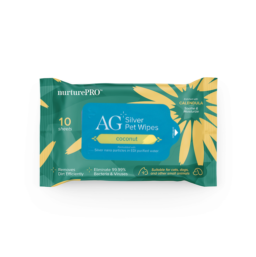 [NPS15] NurturePro AG+ Silver Pet Wet Wipes -Coconut 6x10Sheets