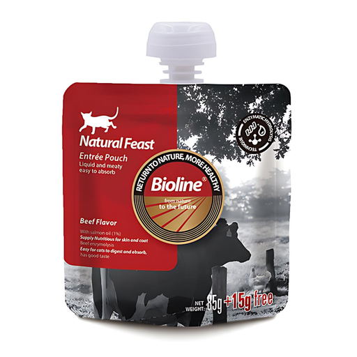 [6970117126365] Bioline Natural Feast Entree Pouch Beef Flavor  85g+15g