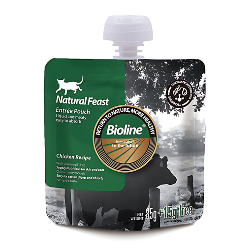 [6970117126358] Bioline Natural Feast Entree Pouch Chicken Recipe 85g+15g
