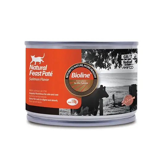 [6970117126044] Bioline Natural Feast Pate Cat Can Salmon Flavor 170g