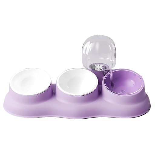[PD-85365] Pado Tripple Bowl with Dispenser-Purple  43*13*23cm