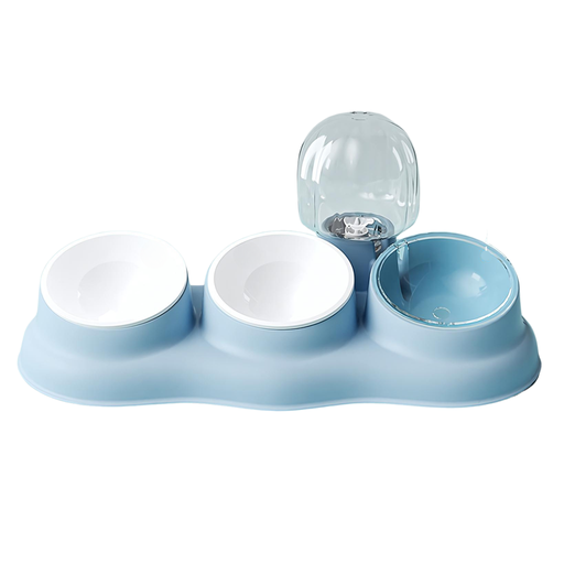 [PD-85336] Pado Tripple Bowl with Dispenser-Blue  43*13*23cm