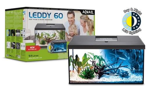 [AQ124384] Aquael Aquarium Set Leddy 60 Black Day & Night