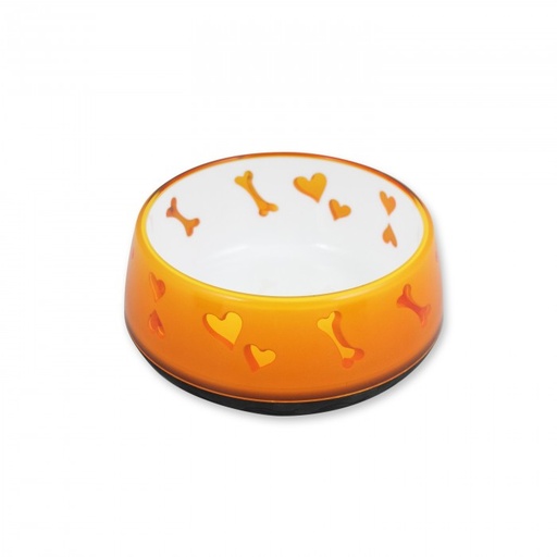 [AP5728] afp-All for Paws Dog Love Bowl Pet Food Dish Orange Medium