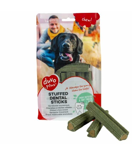 [LR13080] Duvo+ Chew Stuffed Dental Sticks Green 14pcs 9.6cm / 420gm