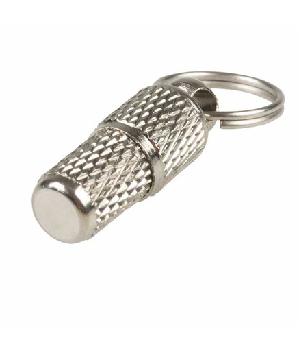 [LR12939] Duvo+ ID Address Holder Tube Capsule Silver Color 2.8cm