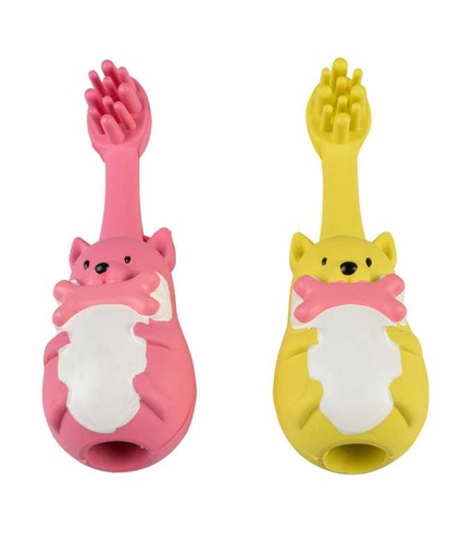 [LR13660] Duvo+ Rubber Toothbrush Animals 4x4x11cm